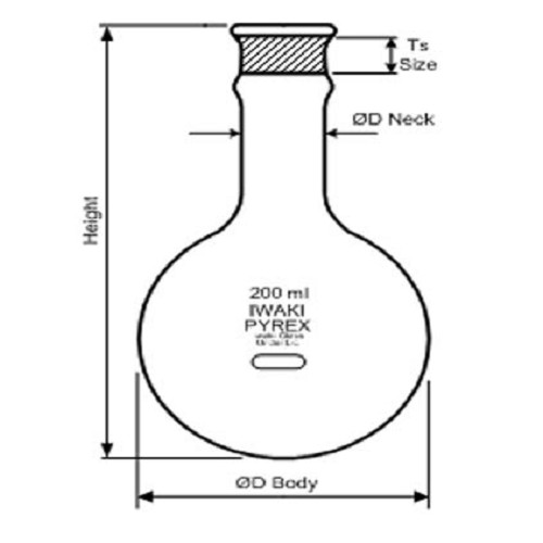 IWAKI Boiling Flask Round Bottom TS Joint 100 ml [4320FK100-19]